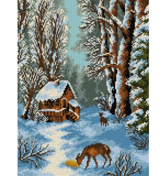 Gobelin Srni ob koči | 30x40cm