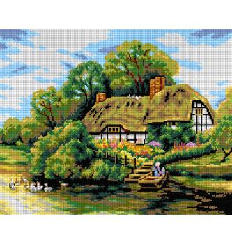 Gobelin Velika koča ob reki | Arthur Claude Strachan | 40x50cm