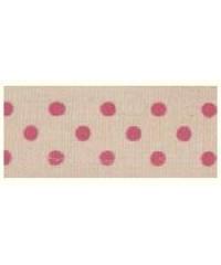 BOWTIQUE Okrasni trak | roza pikice | 15mm x 5m VR15.083