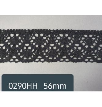 Klekljana čipka | bombaž | črna | 48mm