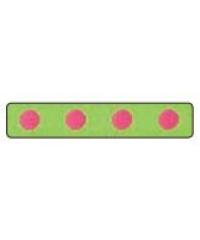 RICO Design Okrasni trak | roza pike na zeleni podlagi | 12mm x 2m 7004.50.03