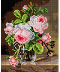 ORCHIDEA Vrtnice v stekleni vazi na polici | Cornelis van Spaendonck | 24x30cm 2811H