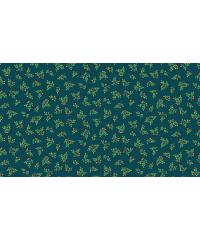 MAKOWER Patchwork blago Leaf spray turquoise | 110cm 2036/T