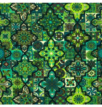 Jersey Kaleidoskop | zelena | 95%CO / 5%EL