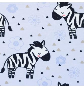 Jersey Zebre in rožice | svetla lila | 95%CO / 5%EL