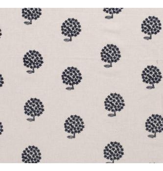 Viskoza z vezenino Drevesce | smetana | 70%VI / 30%LI