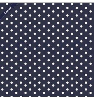 Poplin s premazom Pikice | temnomodra | 80%CO / 20%PC
