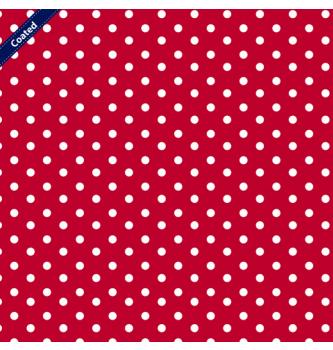 Poplin s premazom Pikice | rdeča | 80%CO / 20%PC