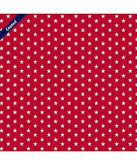 Verhees Poplin s premazom Zvezdice | rdeča | 80%CO / 20%PC C4955.004