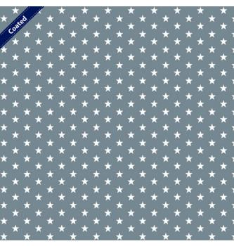 Poplin s premazom Zvezdice | siva | 80%CO / 20%PC