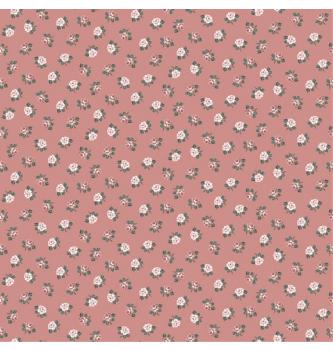 Poplin Romantične cvetlice | stara roza | 100%CO
