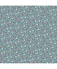 Verhees Poplin Romantične cvetlice | aqua | 100%CO 08232.012
