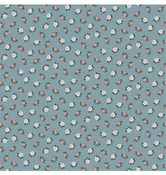 Poplin Romantične cvetlice | aqua | 100%CO
