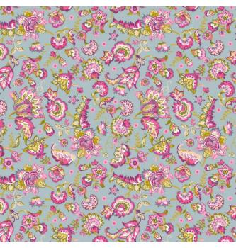 Poplin Paisley cvetje | svetlosiva | 100%CO