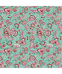 Verhees Poplin Paisley cvetje | svetlomodra | 100%CO 08233.004