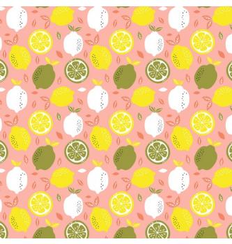 Poplin Sveže limone | koralna | 100%CO