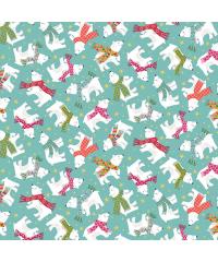 MAKOWER Patchwork blago Let it snow Polar bears Teal | 110cm 2239/1