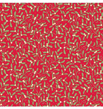 Patchwork blago Yuletide Mistletoe Red | 110cm