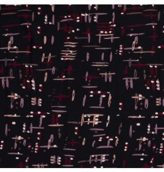 Jersey Abstrakten vzorec | črna | 95%VI / 5%EL