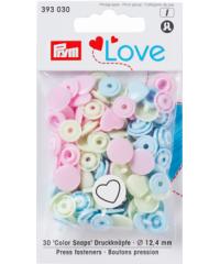 PRYM Plastični pritiskači | srčki | 30kos | sortirani 393030