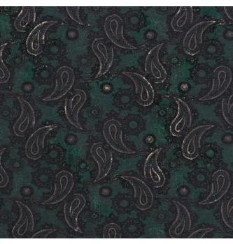 Jersey flock Paisley | zelena | 58%PL / 35%VI / 7%EL