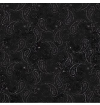 Jersey flock Paisley | črna | 58%PL / 35%VI / 7%EL