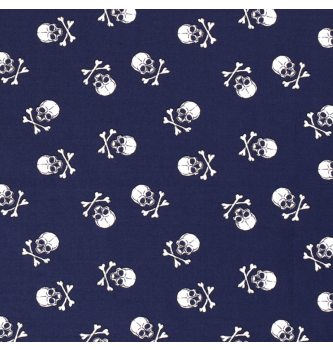 Poplin Velike lobanje | temnomodra | 100%CO