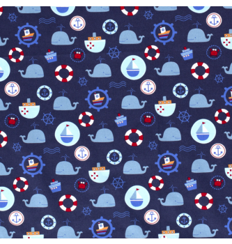 Poplin Plovba | temnomodra | 100%CO