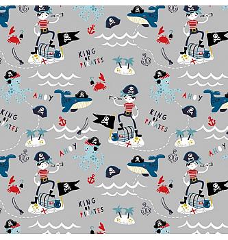 GOTS Jersey Pirati | svetlosiva | 95%CO / 5%EL