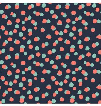 Poplin Napackane pike | temnomodra | 100%CO