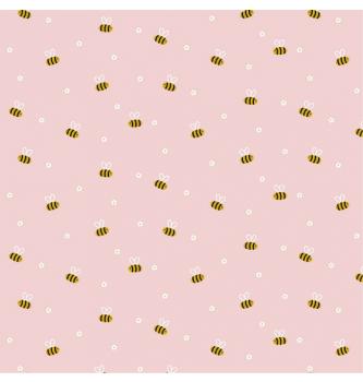 Poplin Čebelice | svetloroza | 100%CO