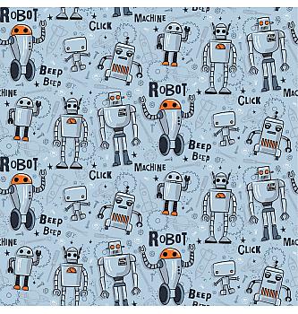 Prevešanka Robot | svetlomodra | 95%CO / 5%EL
