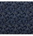 Poplin Cvetlično | elastičen | temnomodra | 97%CO / 3%EL