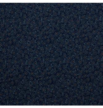 Poplin Cvetke | elastičen | temnomodra | 97%CO / 3%EL