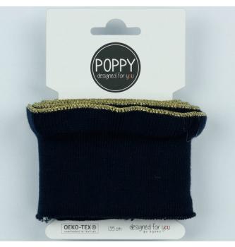Patent lurex z volančki | temnomodra | 80%CO / 5%LRX / 15%EL