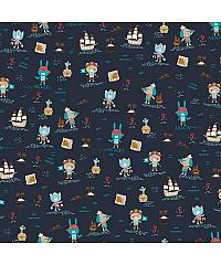 Verhees GOTS Poplin Piratki | temnomodra | 100%CO 08059.004