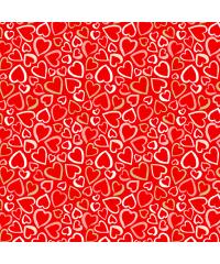 MAKOWER Patchwork blago Pamper Hearts red | 110cm 2315/R
