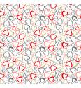 Patchwork blago Pamper Hearts white | 110cm