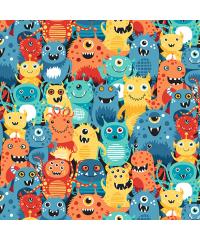 MAKOWER Patchwork blago Aliens blue | 110cm 2268/B