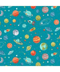 MAKOWER Patchwork blago Planet blue | 110cm 2270/B