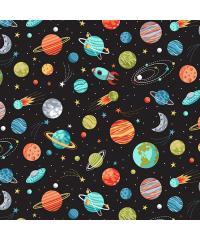 MAKOWER Patchwork blago Planet black | 110cm 2270/X