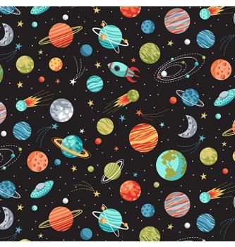 Patchwork blago Planet black | 110cm