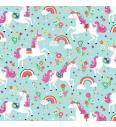 Patchwork blago Daydream unicorns turquoise | 110cm