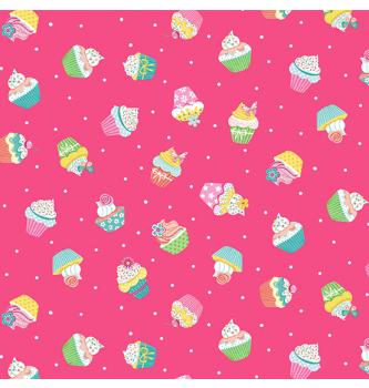 Patchwork blago Daydream cupcakes pink | 110cm