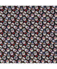 Nooteboom Poplin Lobanje s cvetjem | črna | 100%CO 15807.069