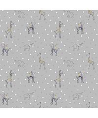 Verhees GOTS Poplin Prikupne živali | svetlosiva | 100%CO 08743.008