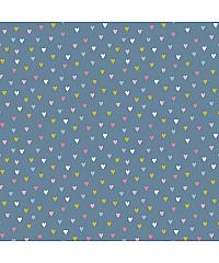 Verhees Poplin Mavrični srčki | modra | 100%CO 08744.026