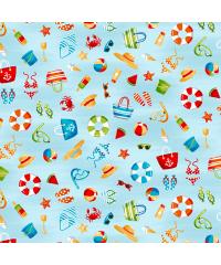 MAKOWER Patchwork blago Icon scatter blue | 110cm 2339/B
