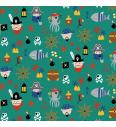 Poplin Pirati | zelena | 100%CO