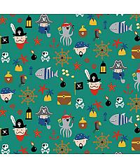 Verhees Poplin Pirati | zelena | 100%CO 09138.001